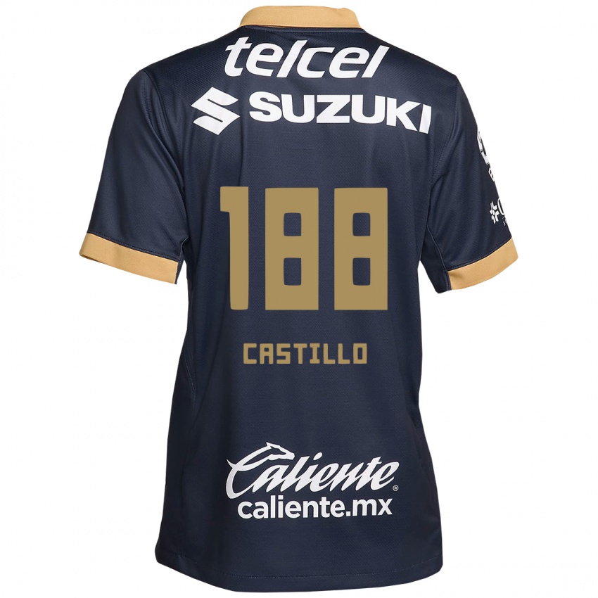 Heren Christian Castillo #188 Obsidiaan Goud Wit Uitshirt Uittenue 2024/25 T-Shirt