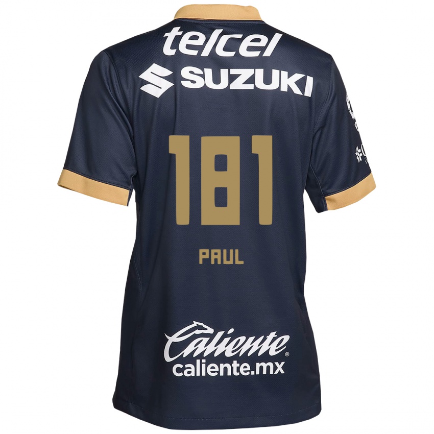 Heren Miguel Paul #181 Obsidiaan Goud Wit Uitshirt Uittenue 2024/25 T-Shirt