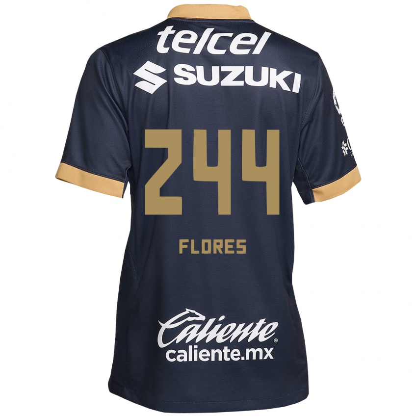 Heren Jonathan Flores #244 Obsidiaan Goud Wit Uitshirt Uittenue 2024/25 T-Shirt