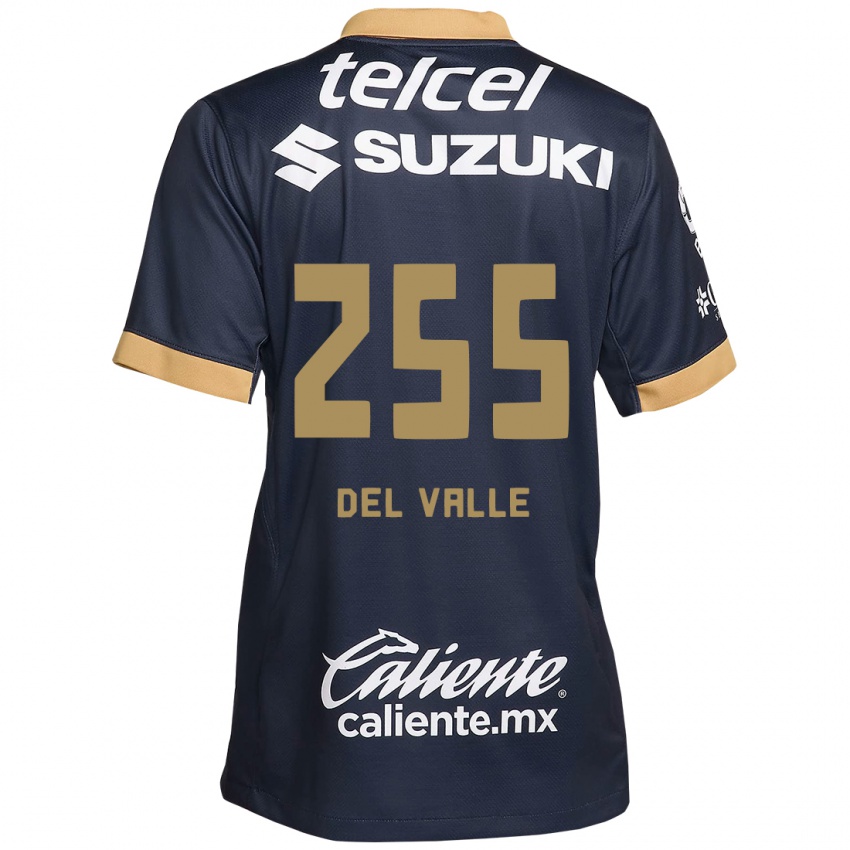 Heren Yonathan Del Valle #255 Obsidiaan Goud Wit Uitshirt Uittenue 2024/25 T-Shirt