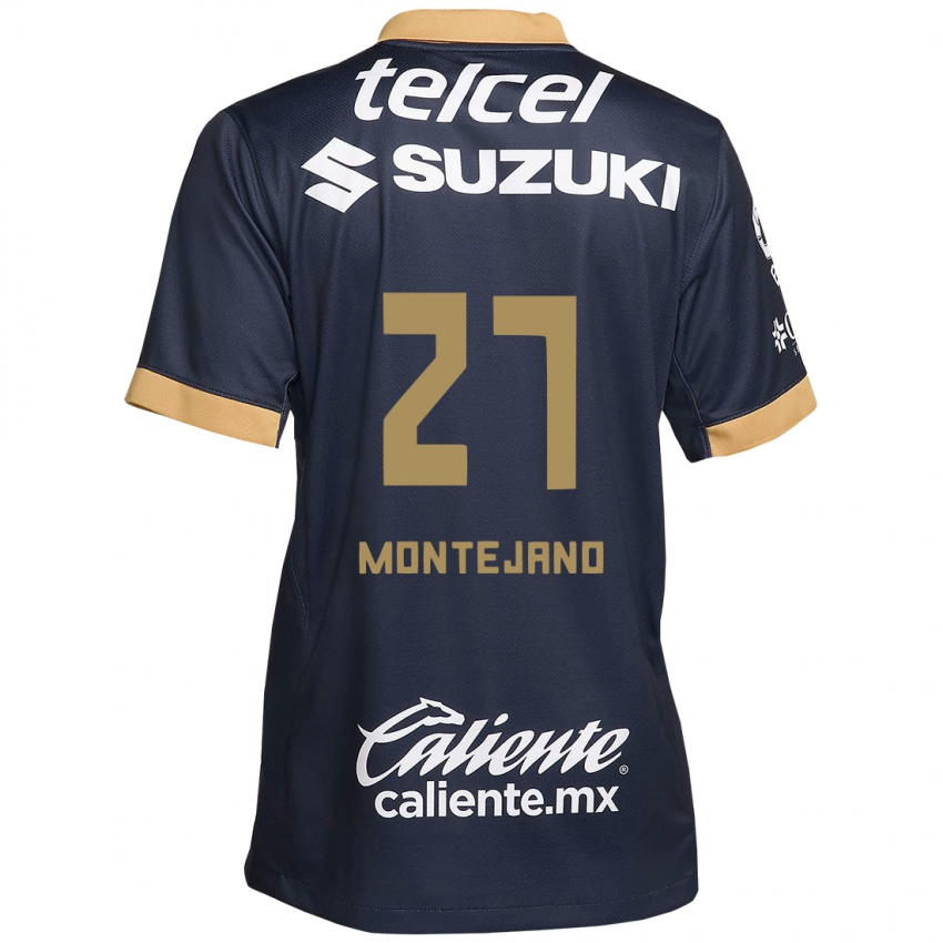 Heren Emanuel Montejano #27 Obsidiaan Goud Wit Uitshirt Uittenue 2024/25 T-Shirt