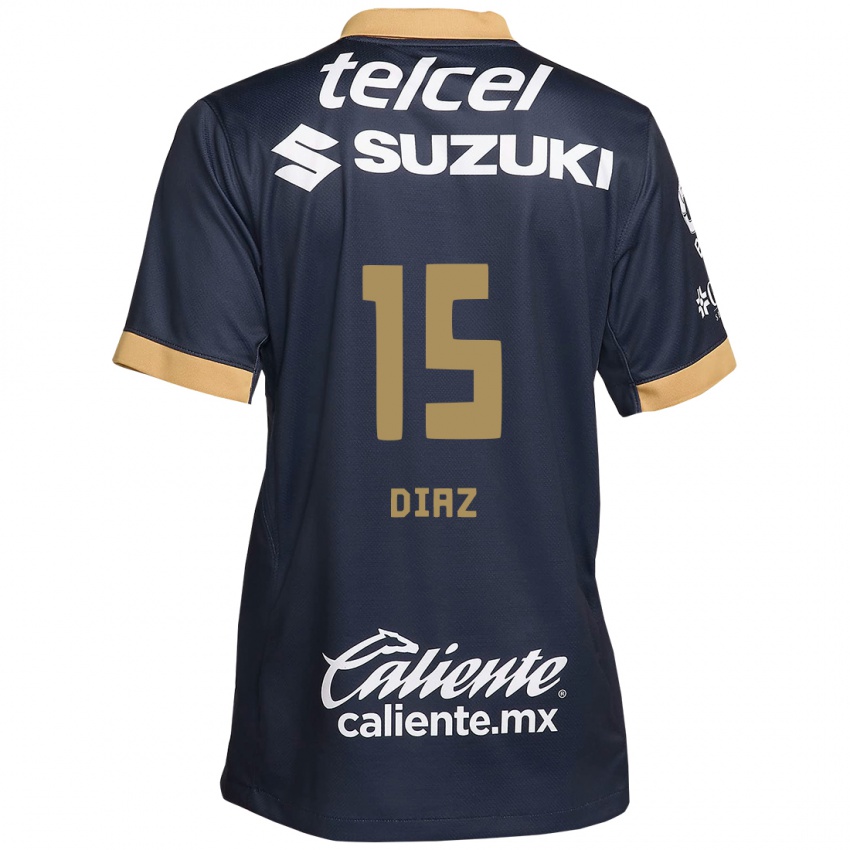 Heren Marylin Diaz #15 Obsidiaan Goud Wit Uitshirt Uittenue 2024/25 T-Shirt