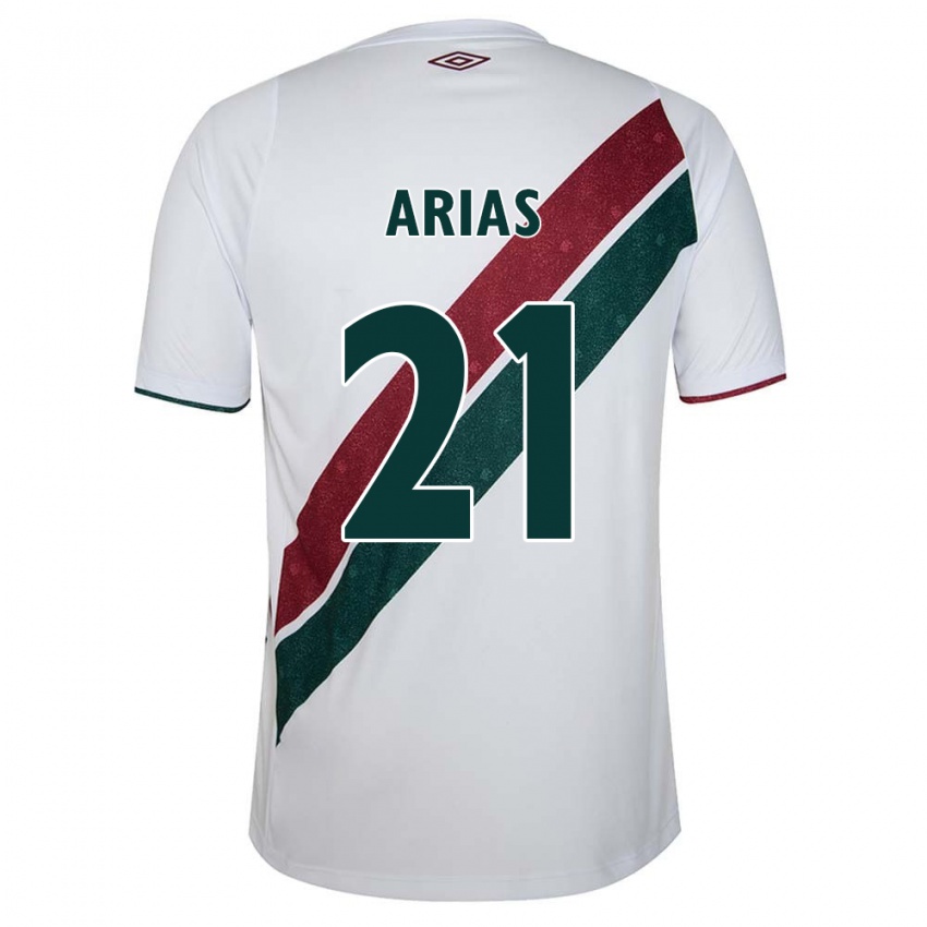 Heren Jhon Arias #21 Wit Groen Kastanjebruin Uitshirt Uittenue 2024/25 T-Shirt