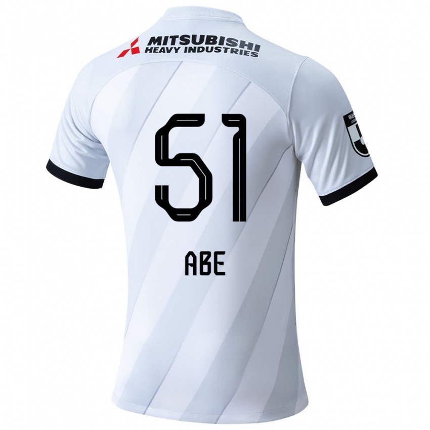 Heren Shintaro Abe #51 Wit Grijs Uitshirt Uittenue 2024/25 T-Shirt