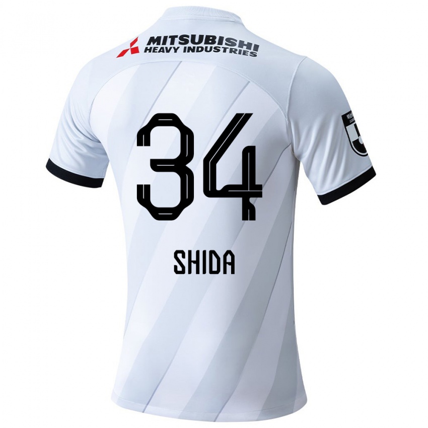 Heren Izuho Shida #34 Wit Grijs Uitshirt Uittenue 2024/25 T-Shirt