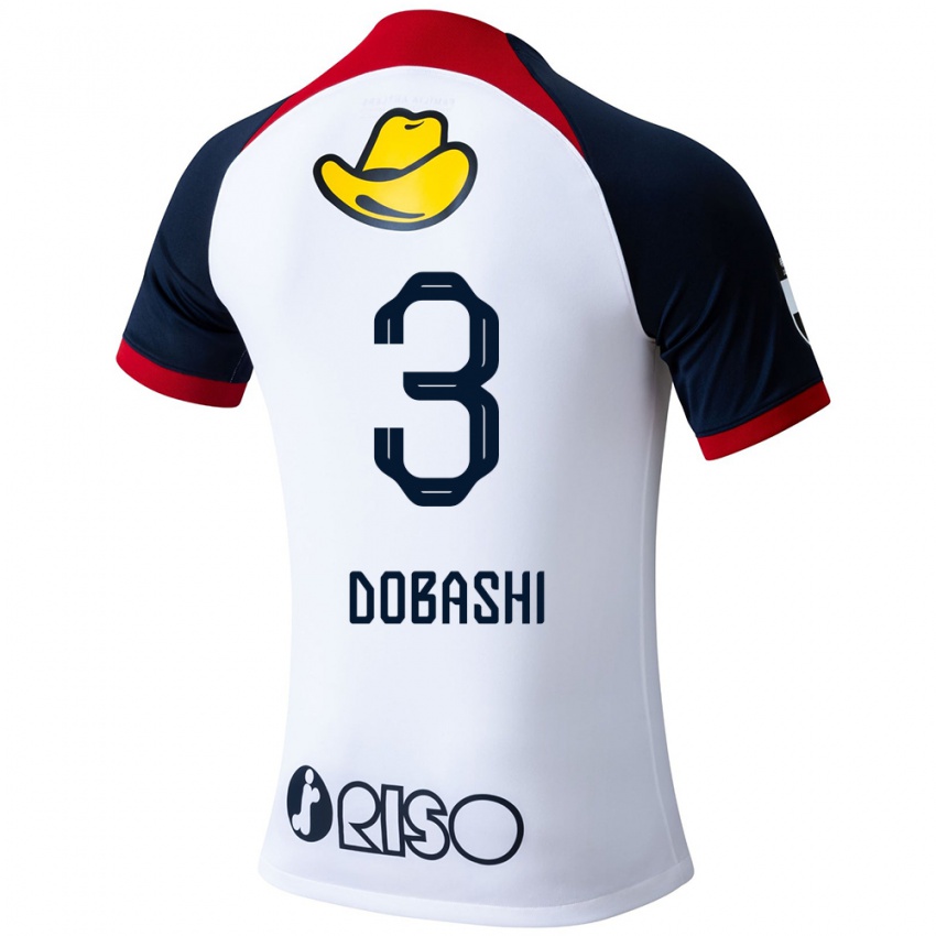 Heren Ryunosuke Dobashi #3 Wit Blauw Rood Uitshirt Uittenue 2024/25 T-Shirt