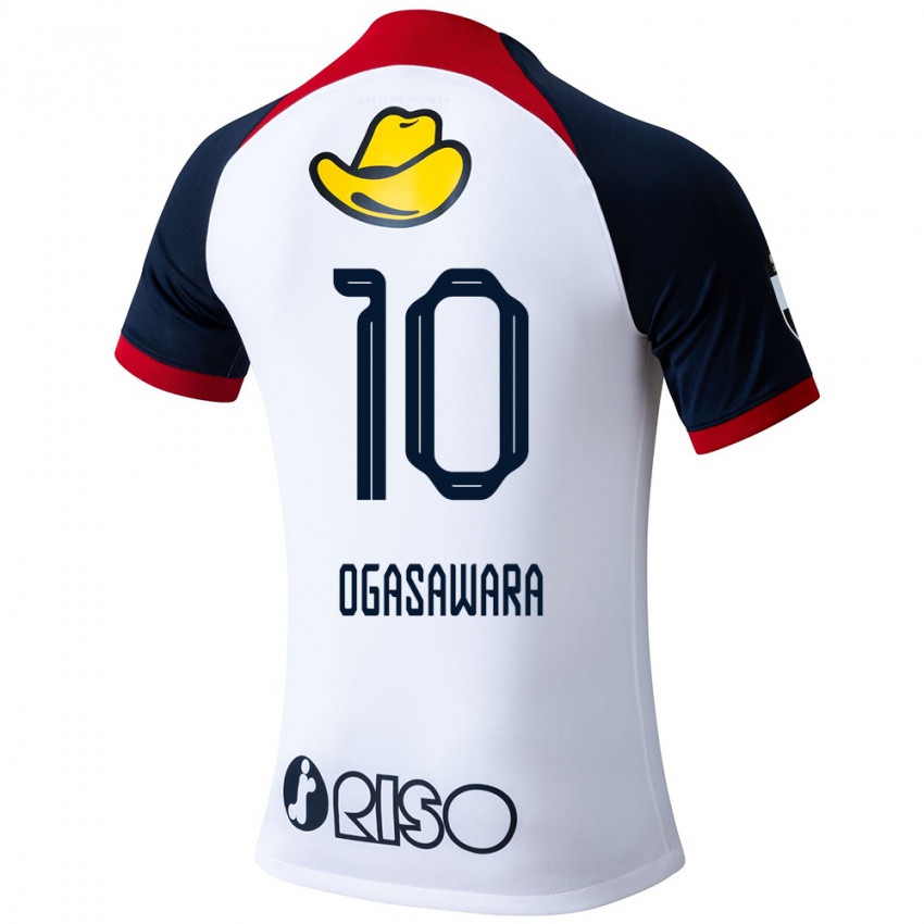 Heren Shoma Ogasawara #10 Wit Blauw Rood Uitshirt Uittenue 2024/25 T-Shirt