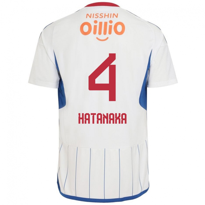 Heren Shinnosuke Hatanaka #4 Wit Blauw Rood Uitshirt Uittenue 2024/25 T-Shirt