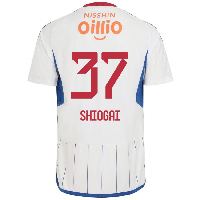 Heren Kento Shiogai #37 Wit Blauw Rood Uitshirt Uittenue 2024/25 T-Shirt