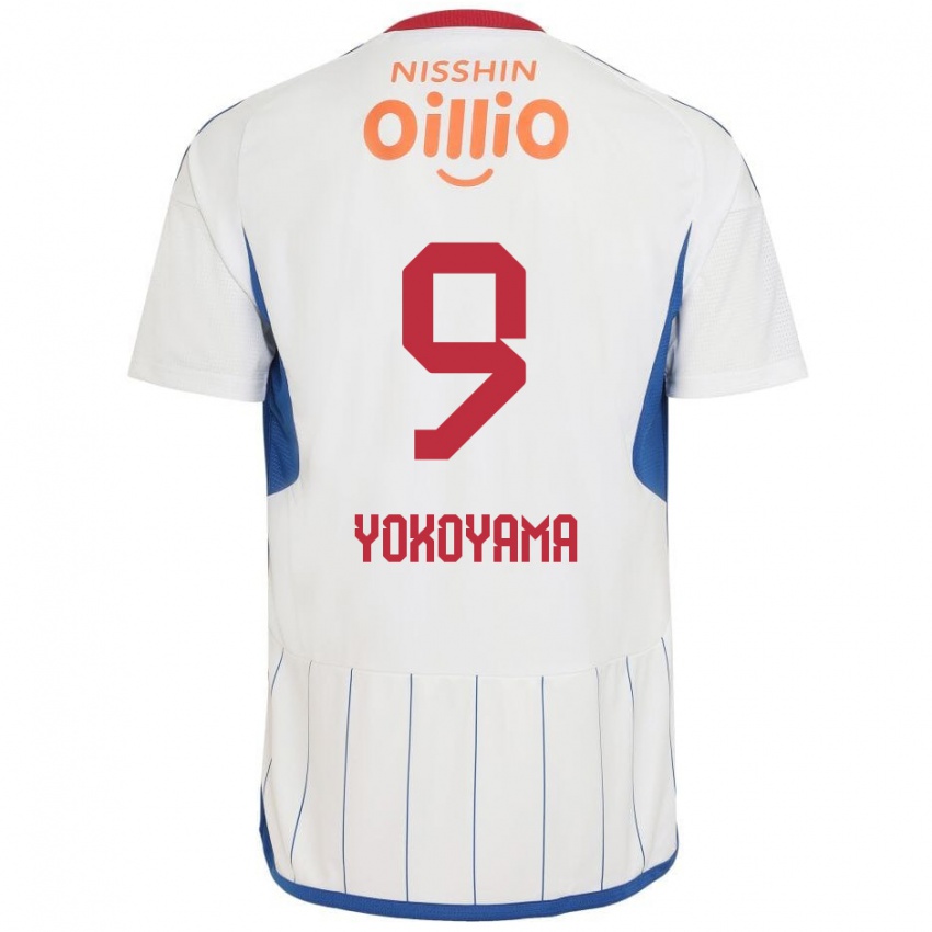 Heren Shunsuke Yokoyama #9 Wit Blauw Rood Uitshirt Uittenue 2024/25 T-Shirt