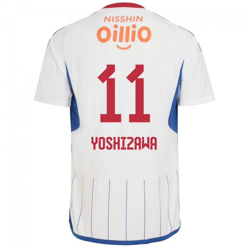 Heren Mirai Yoshizawa #11 Wit Blauw Rood Uitshirt Uittenue 2024/25 T-Shirt