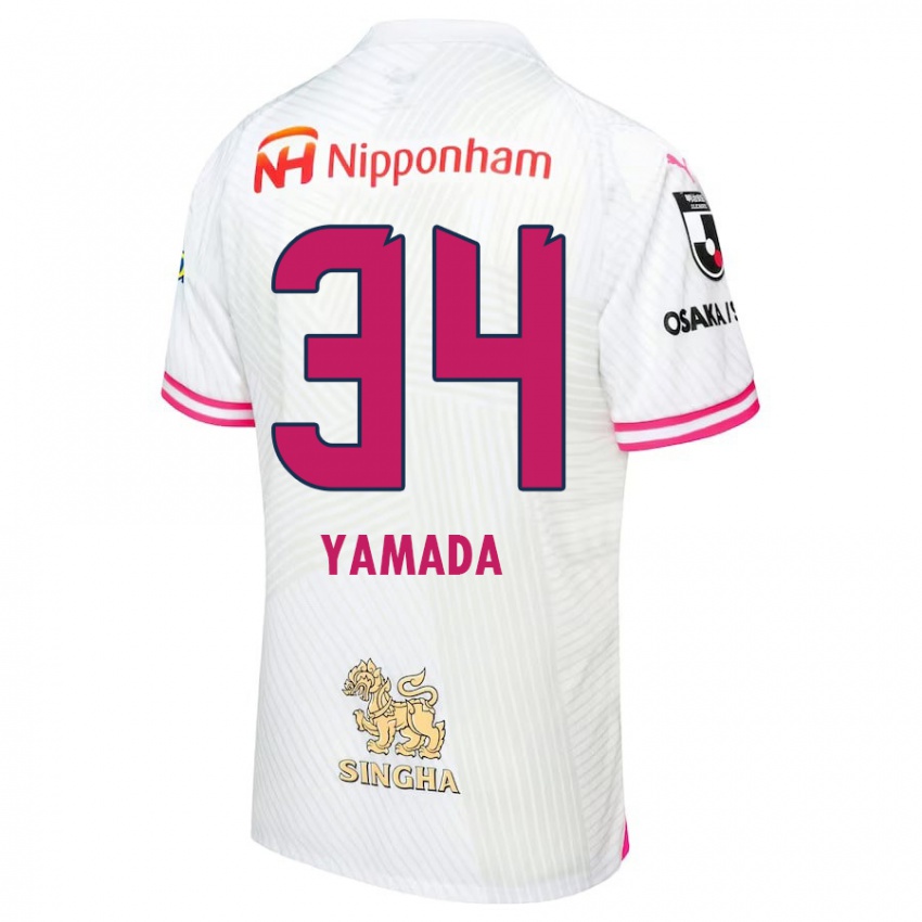 Heren Hiroto Yamada #34 Wit Roze Uitshirt Uittenue 2024/25 T-Shirt