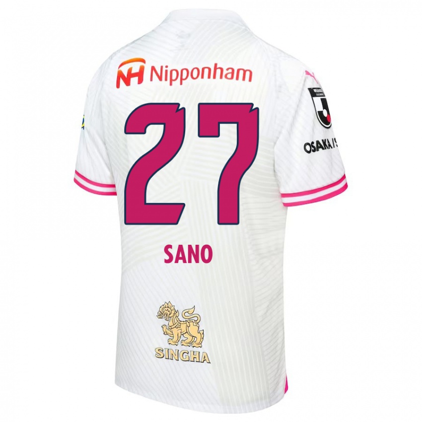 Heren Taiki Sano #27 Wit Roze Uitshirt Uittenue 2024/25 T-Shirt