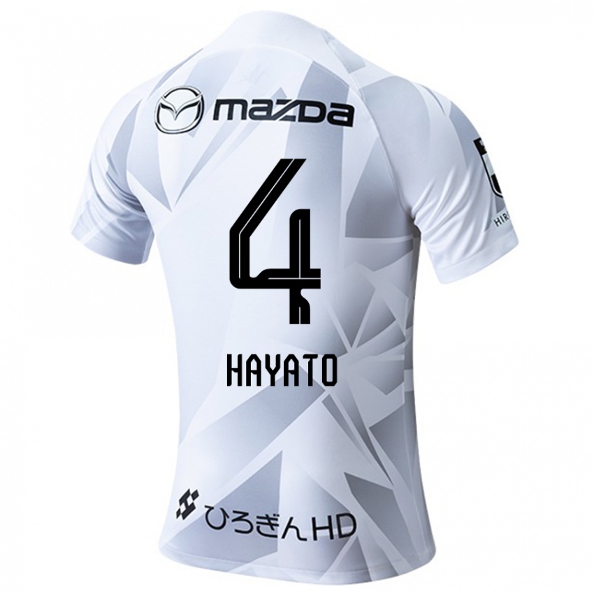 Heren Hayato Araki #4 Wit Grijs Zwart Uitshirt Uittenue 2024/25 T-Shirt