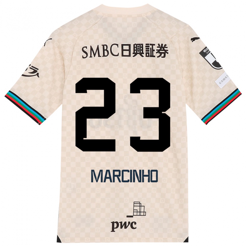 Heren Marcinho #23 Wit Grijs Uitshirt Uittenue 2024/25 T-Shirt