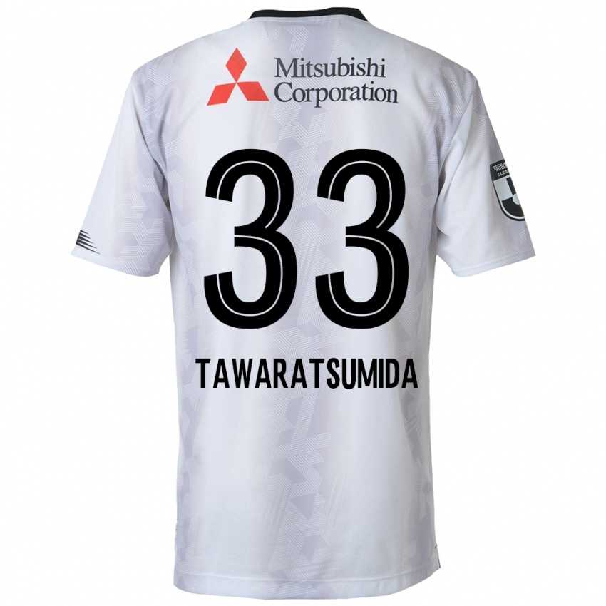 Heren Kota Tawaratsumida #33 Wit Zwart Uitshirt Uittenue 2024/25 T-Shirt