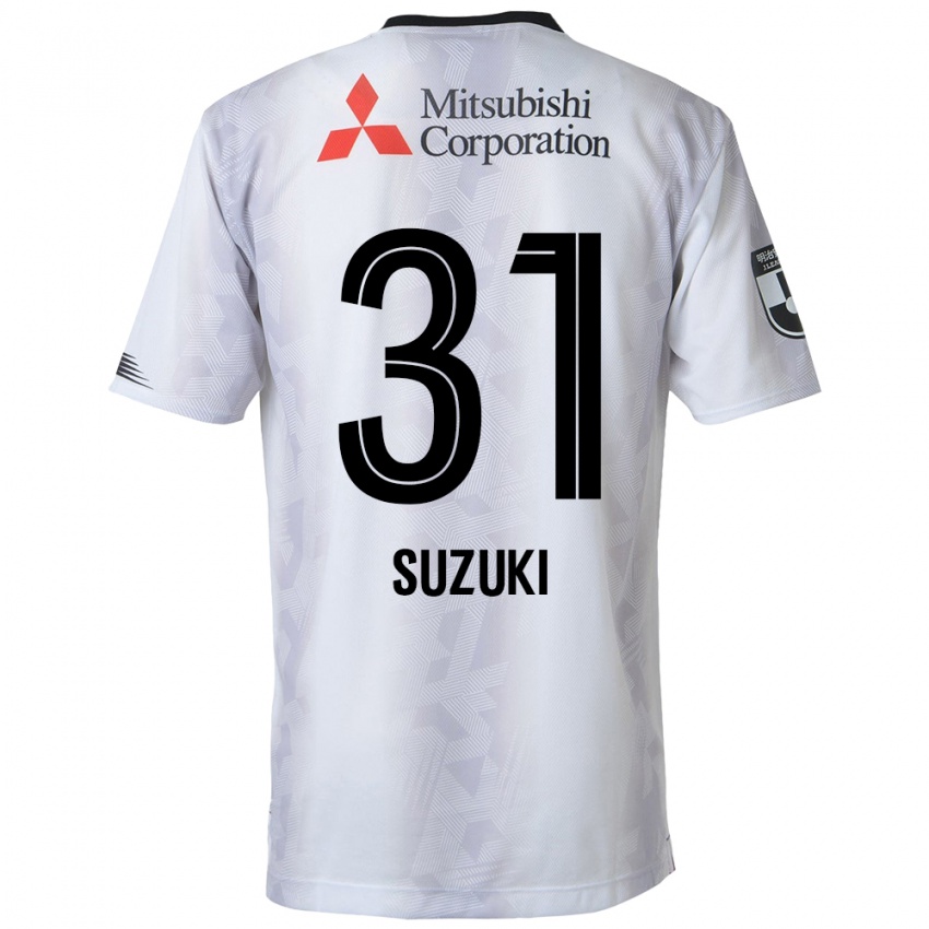 Heren Kaede Suzuki #31 Wit Zwart Uitshirt Uittenue 2024/25 T-Shirt