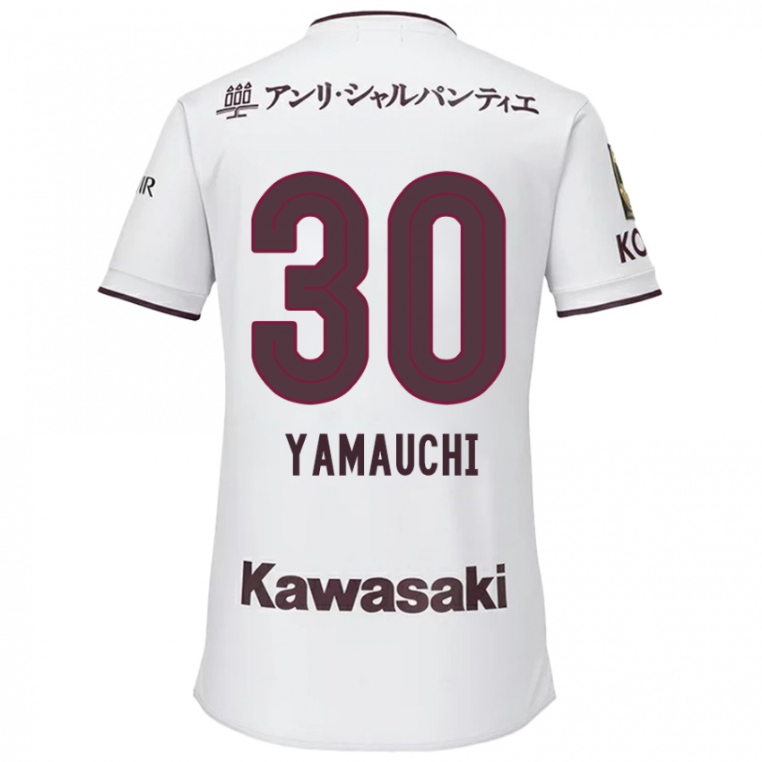 Heren Kakeru Yamauchi #30 Wit Rood Uitshirt Uittenue 2024/25 T-Shirt