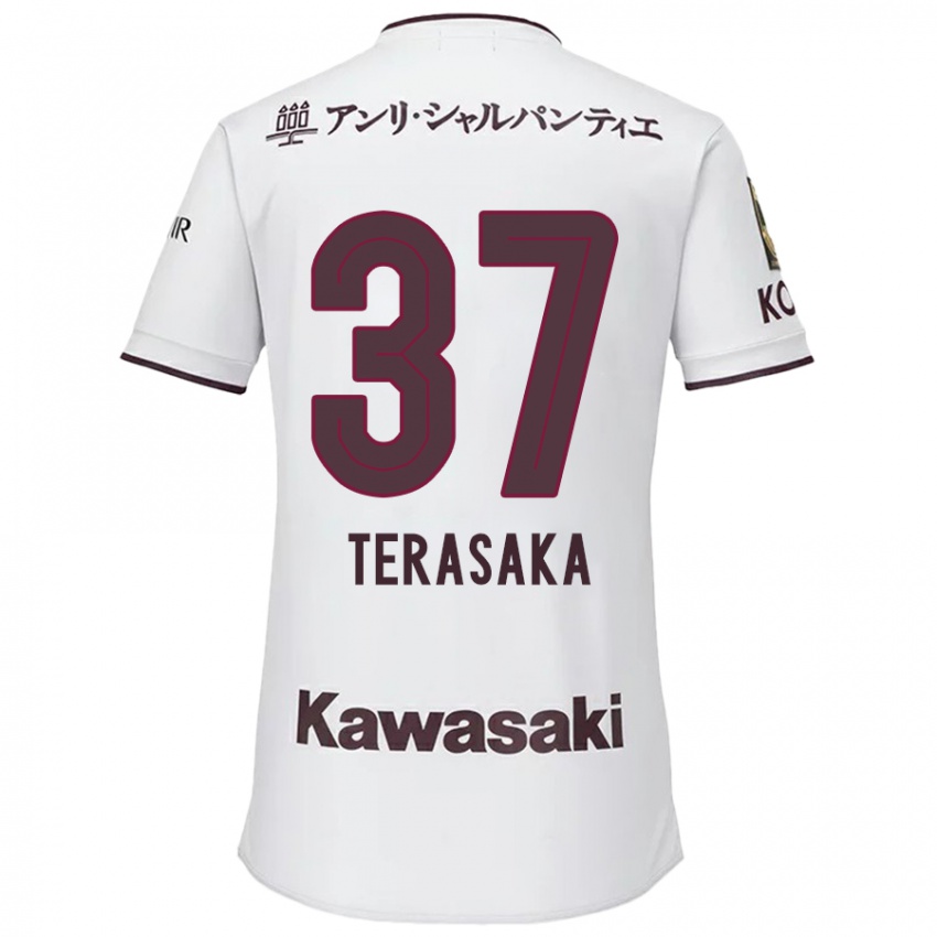 Heren Shogo Terasaka #37 Wit Rood Uitshirt Uittenue 2024/25 T-Shirt