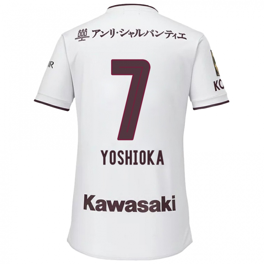 Heren Ran Yoshioka #7 Wit Rood Uitshirt Uittenue 2024/25 T-Shirt