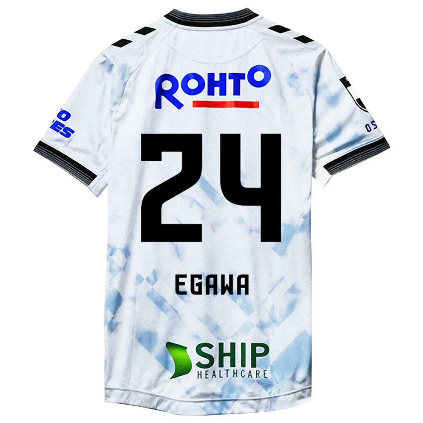 Heren Yusei Egawa #24 Wit Zwart Uitshirt Uittenue 2024/25 T-Shirt