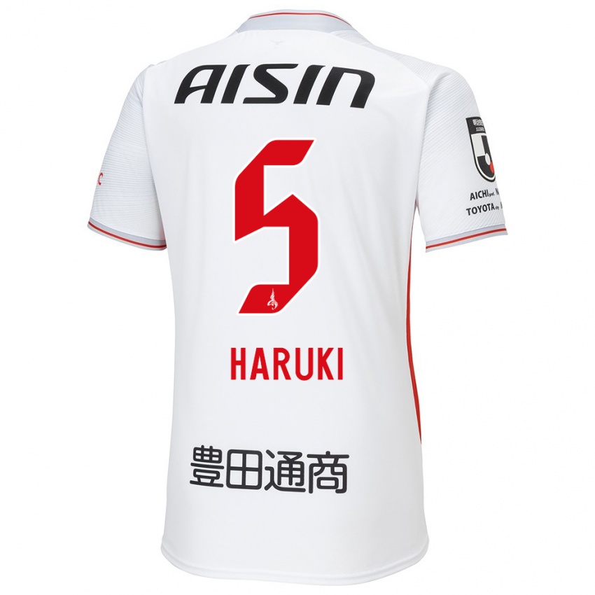 Heren Haruki Yoshida #5 Wit Geel Rood Uitshirt Uittenue 2024/25 T-Shirt