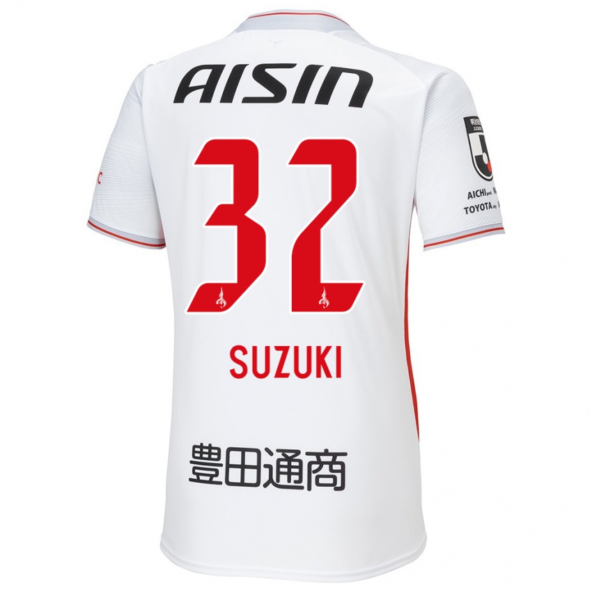 Heren Haruto Suzuki #32 Wit Geel Rood Uitshirt Uittenue 2024/25 T-Shirt