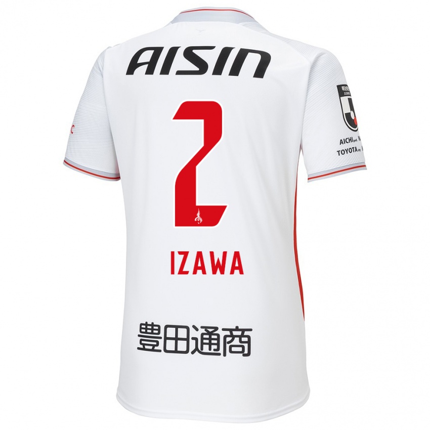 Heren Shuto Izawa #2 Wit Geel Rood Uitshirt Uittenue 2024/25 T-Shirt