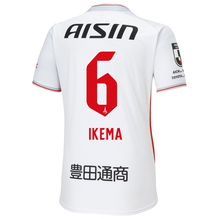 Heren Kano Ikema #6 Wit Geel Rood Uitshirt Uittenue 2024/25 T-Shirt