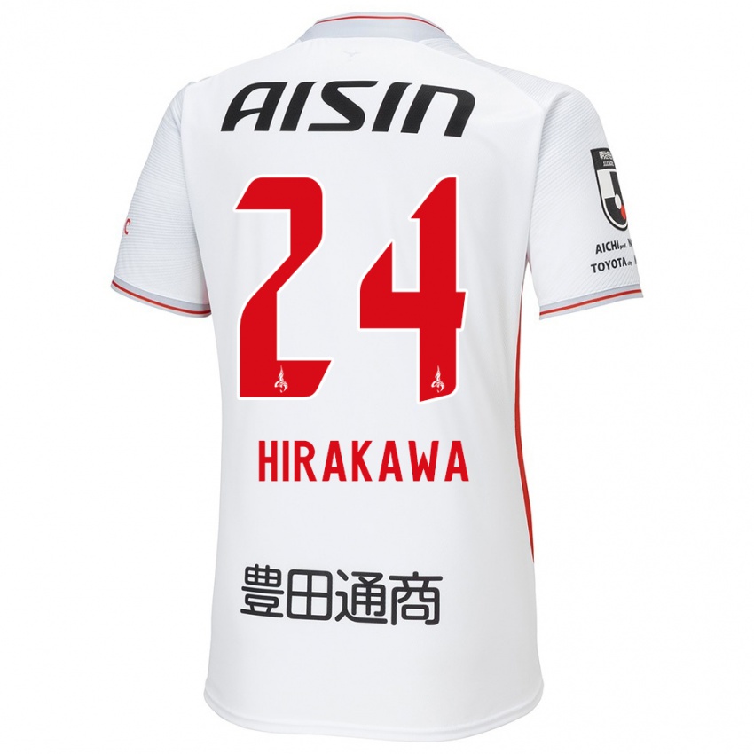 Heren Haruto Hirakawa #24 Wit Geel Rood Uitshirt Uittenue 2024/25 T-Shirt