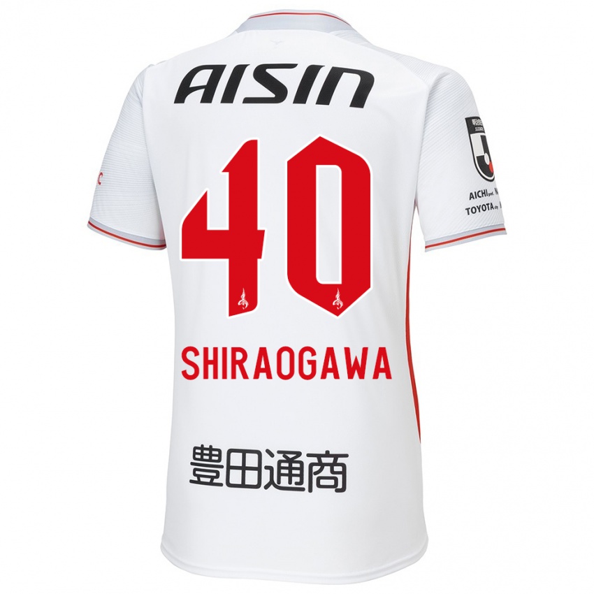 Heren Rekuto Shiraogawa #40 Wit Geel Rood Uitshirt Uittenue 2024/25 T-Shirt