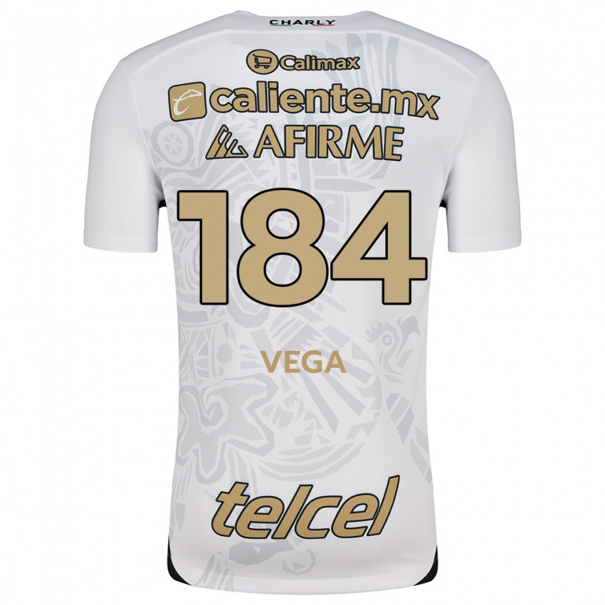 Heren Daniel Vega #184 Wit Zwart Uitshirt Uittenue 2024/25 T-Shirt