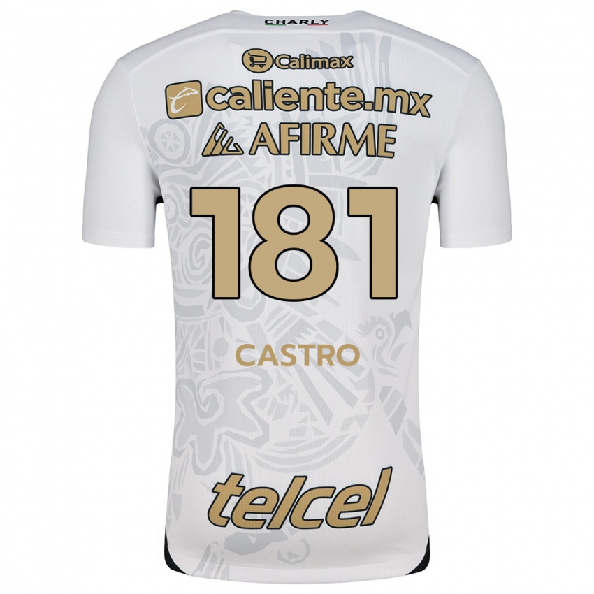 Heren José Castro #181 Wit Zwart Uitshirt Uittenue 2024/25 T-Shirt