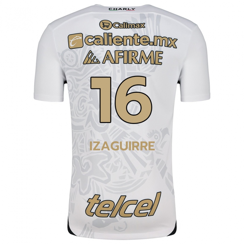 Heren Estefanía Izaguirre #16 Wit Zwart Uitshirt Uittenue 2024/25 T-Shirt