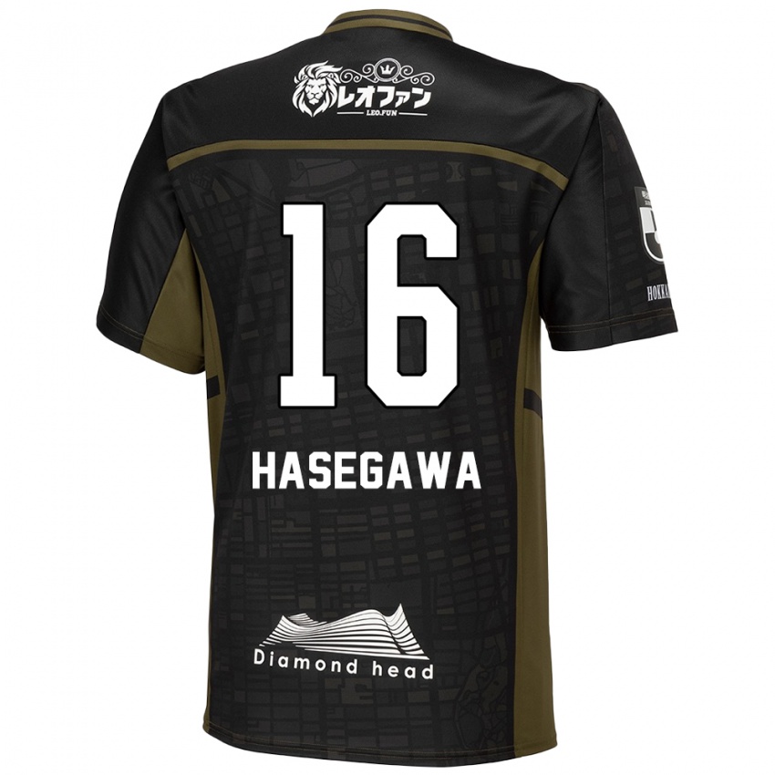 Heren Tatsuya Hasegawa #16 Zwart Groen Uitshirt Uittenue 2024/25 T-Shirt