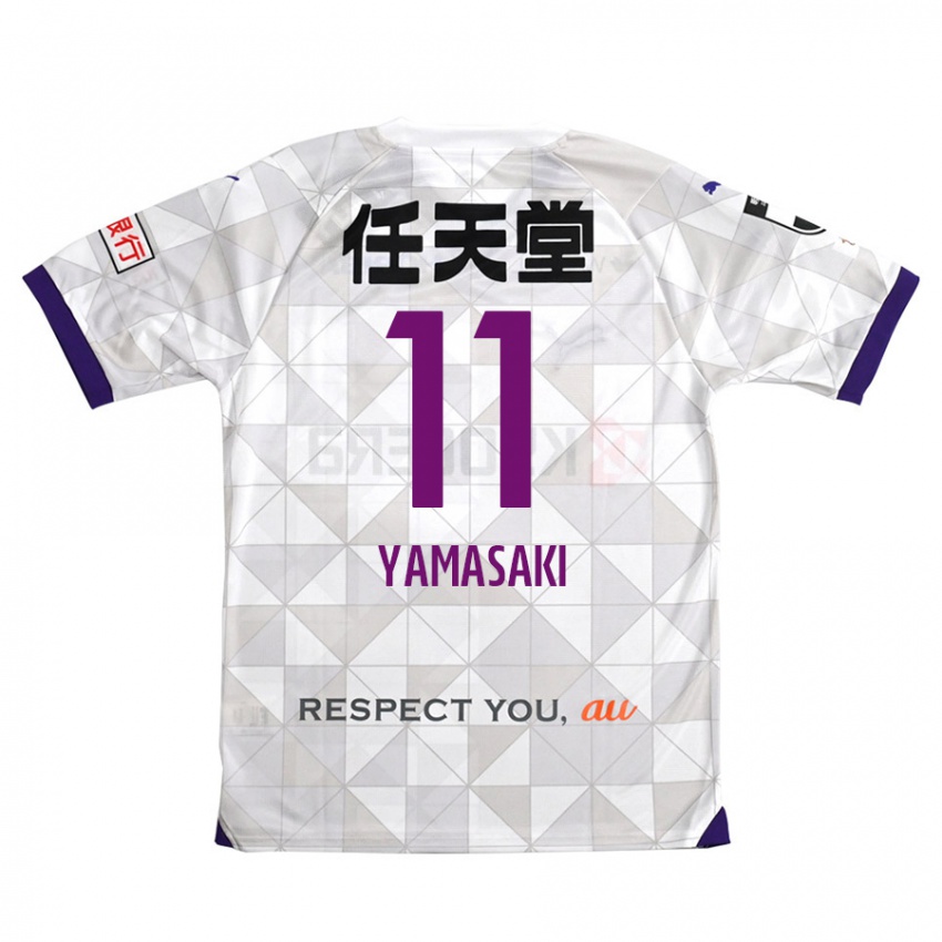 Heren Ryogo Yamasaki #11 Wit Paars Uitshirt Uittenue 2024/25 T-Shirt