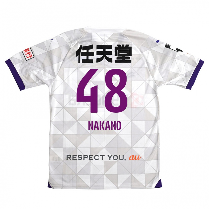 Heren Ryuma Nakano #48 Wit Paars Uitshirt Uittenue 2024/25 T-Shirt