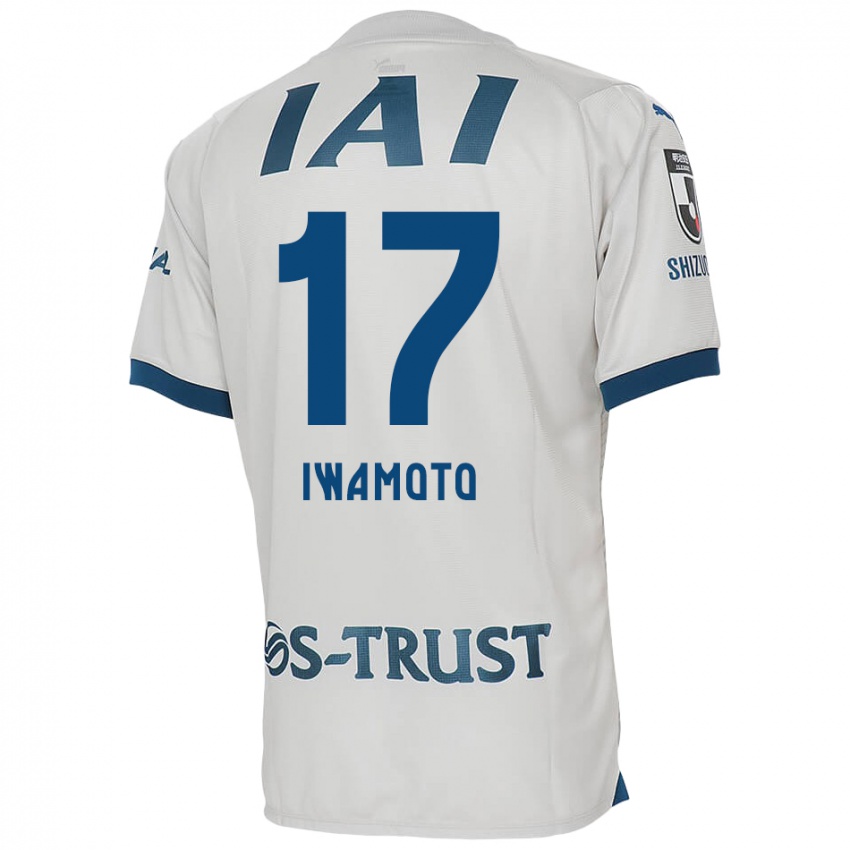 Heren Shogo Iwamoto #17 Wit Blauw Uitshirt Uittenue 2024/25 T-Shirt