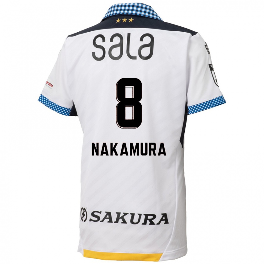 Heren Shunta Nakamura #8 Wit Zwart Uitshirt Uittenue 2024/25 T-Shirt