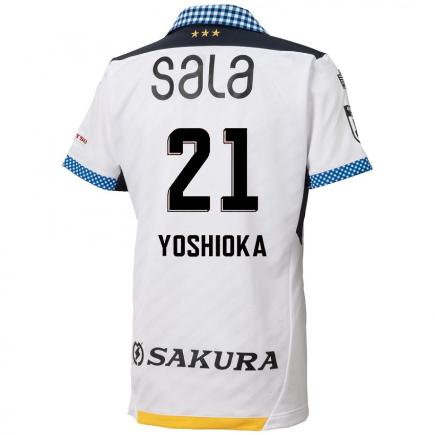 Heren Kanta Yoshioka #21 Wit Zwart Uitshirt Uittenue 2024/25 T-Shirt