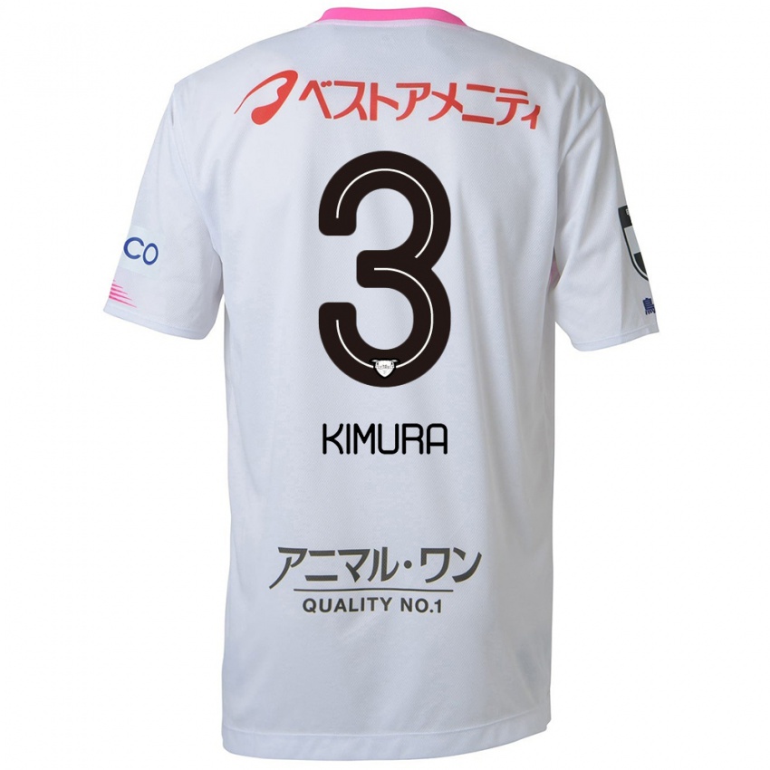 Heren Seiji Kimura #3 Wit Blauw Roze Uitshirt Uittenue 2024/25 T-Shirt