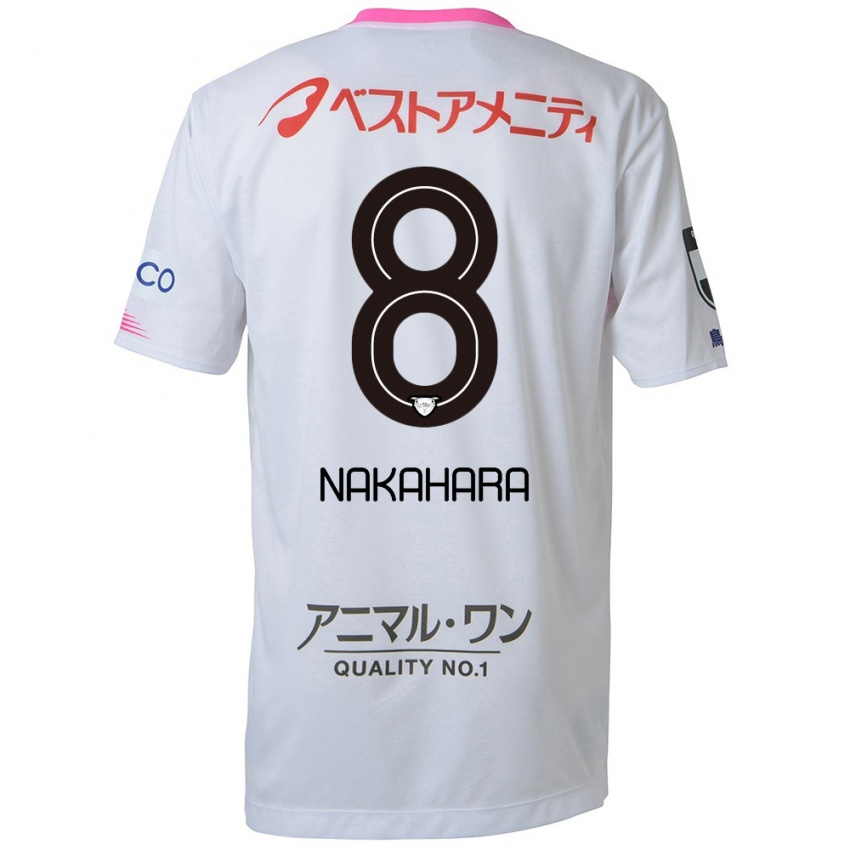 Heren Hikaru Nakahara #8 Wit Blauw Roze Uitshirt Uittenue 2024/25 T-Shirt