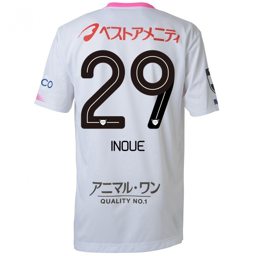 Heren Taisei Inoue #29 Wit Blauw Roze Uitshirt Uittenue 2024/25 T-Shirt