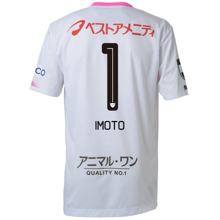 Heren Kota Imoto #1 Wit Blauw Roze Uitshirt Uittenue 2024/25 T-Shirt