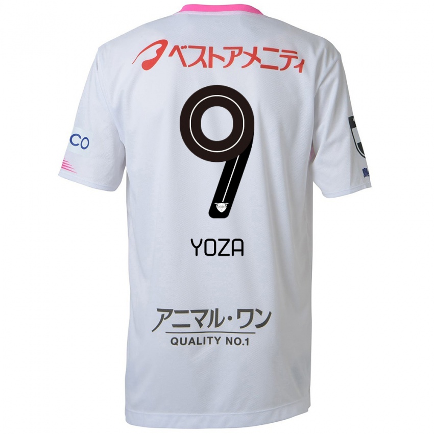 Heren Tomomichi Yoza #9 Wit Blauw Roze Uitshirt Uittenue 2024/25 T-Shirt