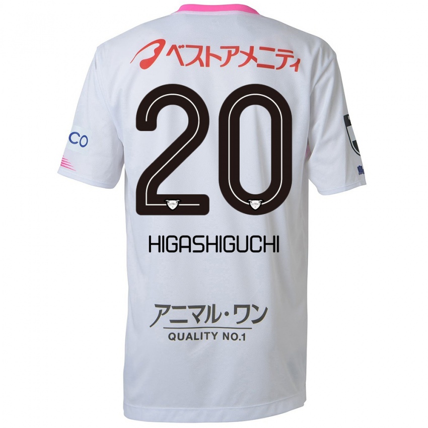 Heren Aitaro Higashiguchi #20 Wit Blauw Roze Uitshirt Uittenue 2024/25 T-Shirt