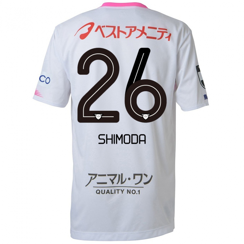 Heren Yuta Shimoda #26 Wit Blauw Roze Uitshirt Uittenue 2024/25 T-Shirt