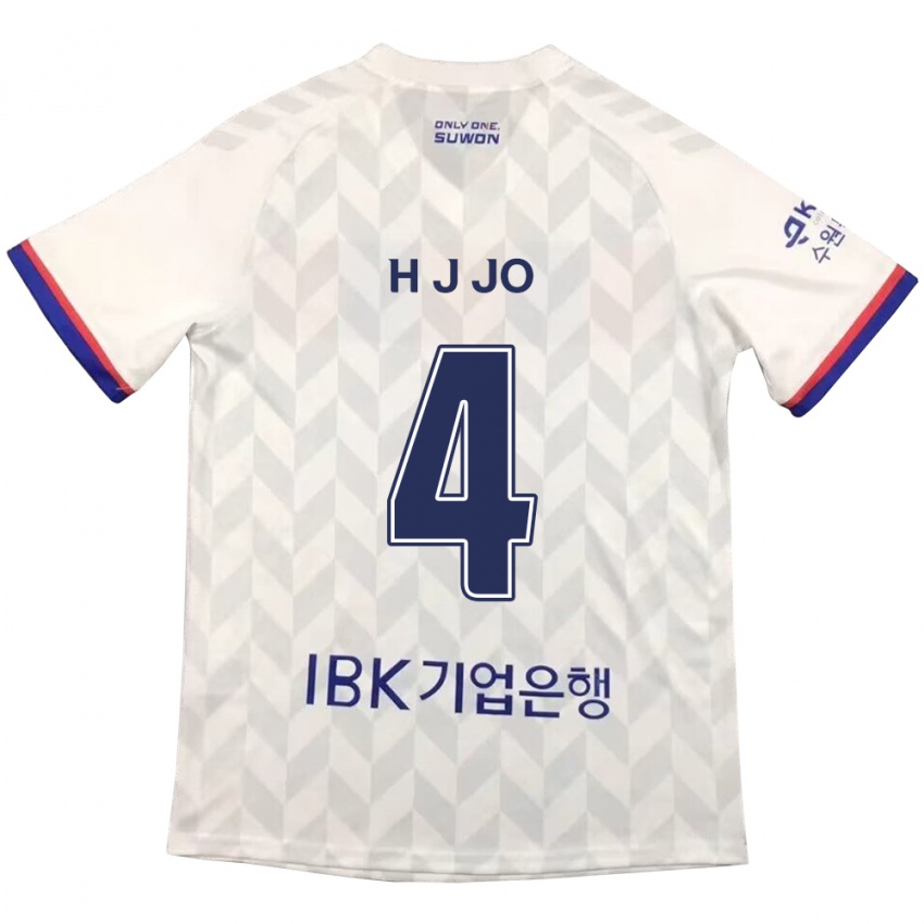 Heren Jun-Hyun Jo #4 Wit Blauw Uitshirt Uittenue 2024/25 T-Shirt