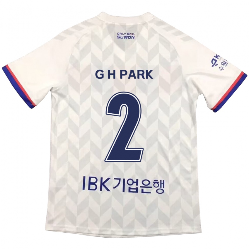 Heren Hyo-Geun Park #2 Wit Blauw Uitshirt Uittenue 2024/25 T-Shirt