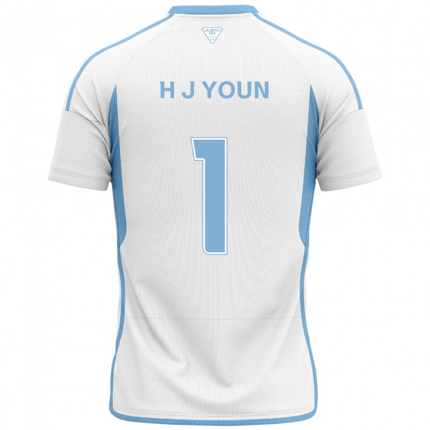 Heren Je-Hun Youn #1 Wit Blauw Uitshirt Uittenue 2024/25 T-Shirt